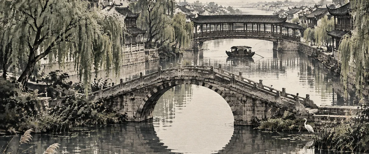 城河石桥与舟楫意象